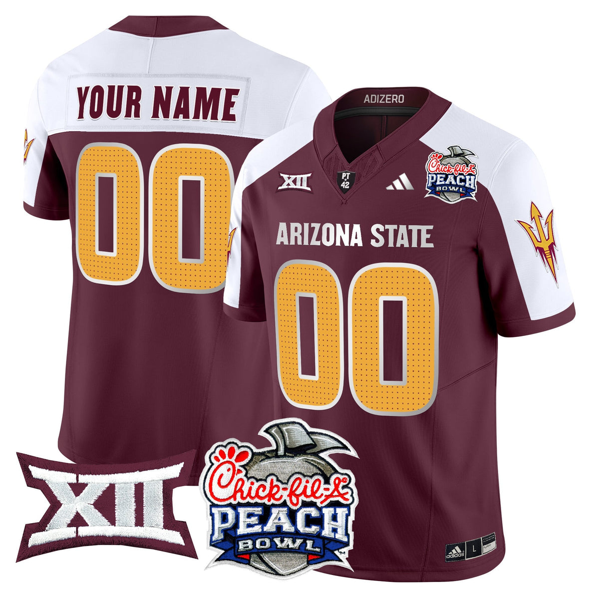 Arizona State Sun Devils 2025 Peach Bowl Vapor Limited Custom Jersey V2 - All Stitched - image 4