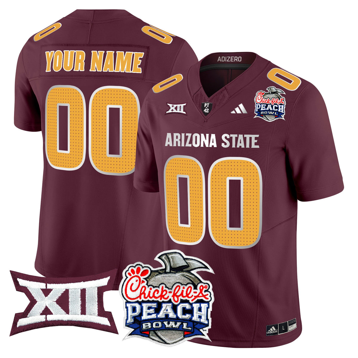 Arizona State Sun Devils 2025 Peach Bowl Vapor Limited Custom Jersey V2 - All Stitched - image 5