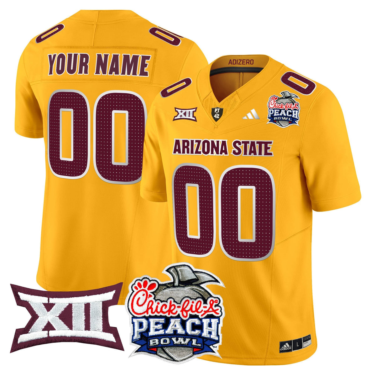 Arizona State Sun Devils 2025 Peach Bowl Vapor Limited Custom Jersey V2 - All Stitched - image 1