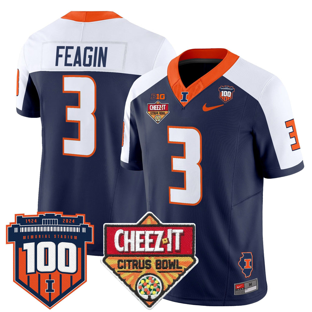 Men's Illinois Fighting Illini 2025 Cheez-It Citrus Bowl Patch Vapor Limited Jersey - All Stitched - image 2