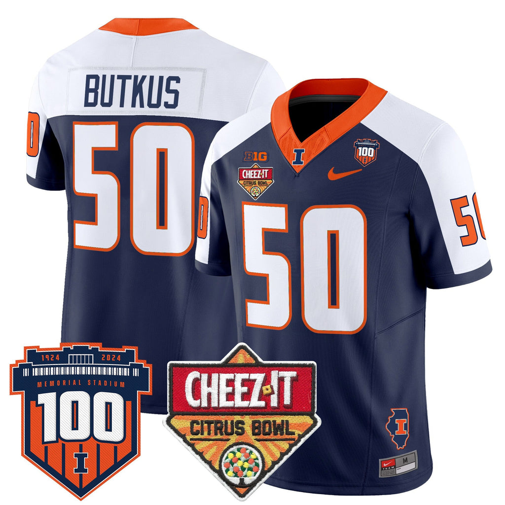 Men's Illinois Fighting Illini 2025 Cheez-It Citrus Bowl Patch Vapor Limited Jersey - All Stitched - image 4