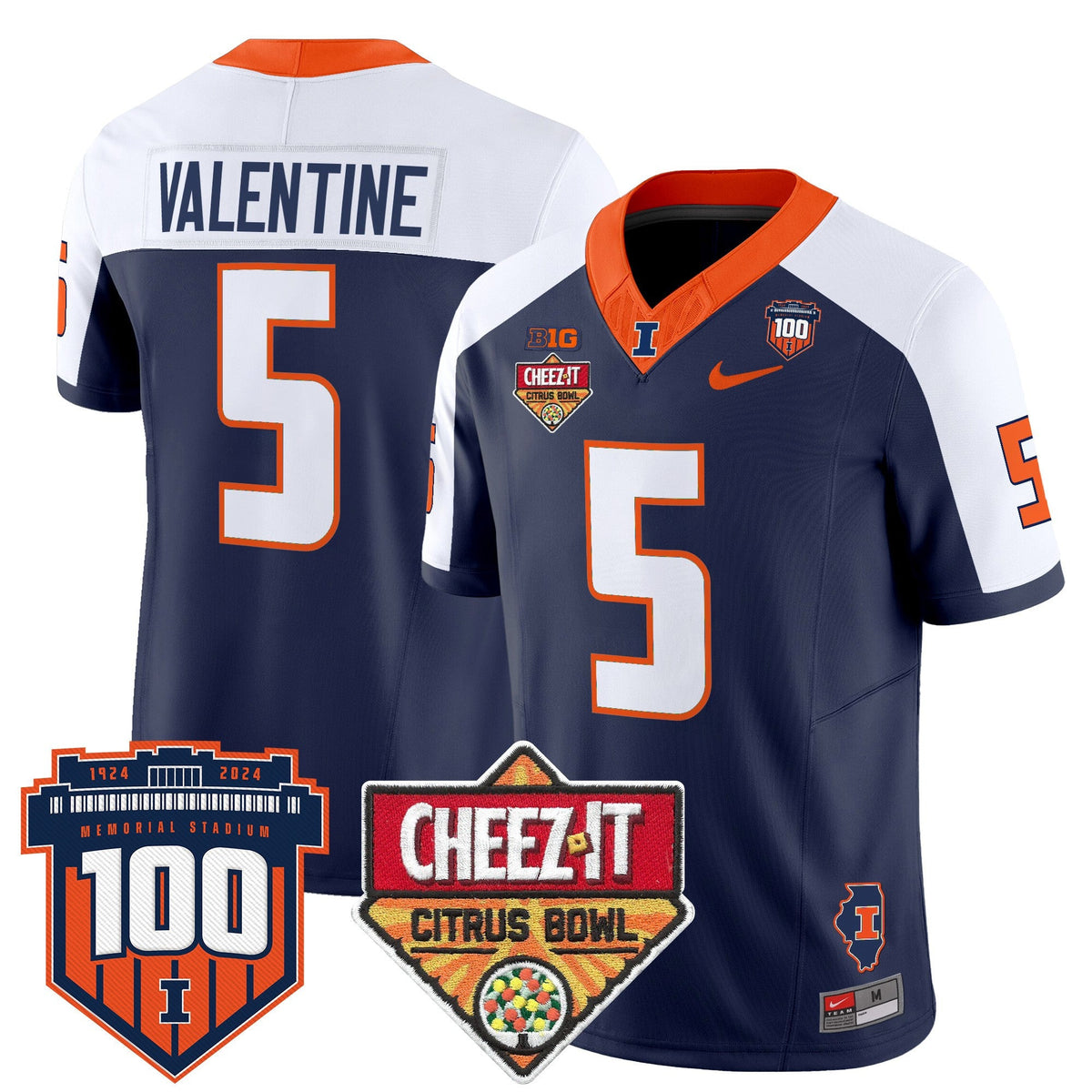 Men's Illinois Fighting Illini 2025 Cheez-It Citrus Bowl Patch Vapor Limited Jersey - All Stitched - image 6