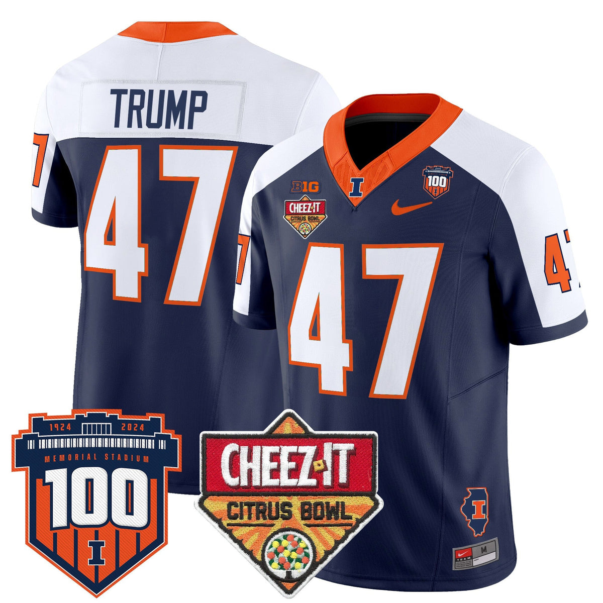 Men's Illinois Fighting Illini 2025 Cheez-It Citrus Bowl Patch Vapor Limited Jersey - All Stitched - image 7
