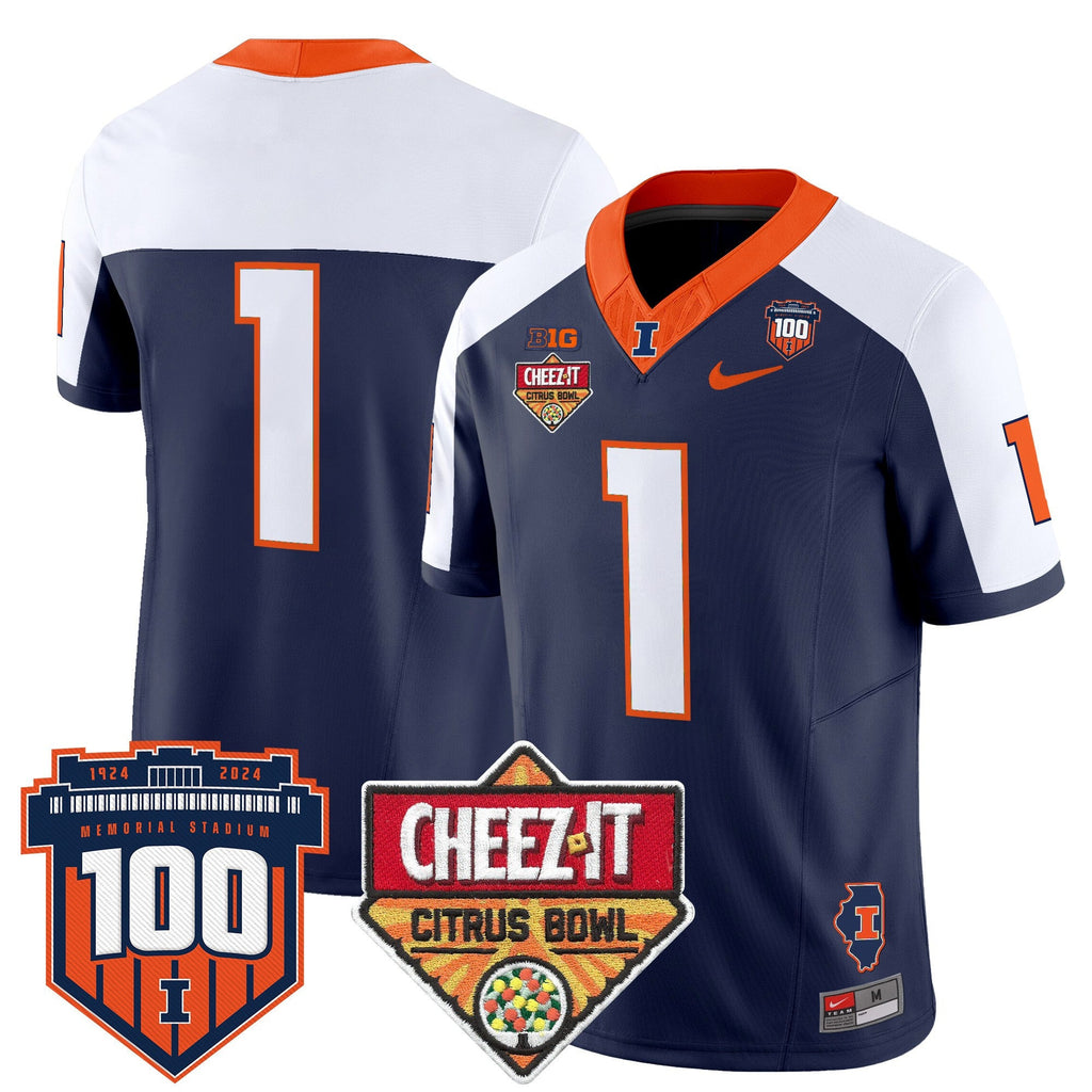 Men's Illinois Fighting Illini 2025 Cheez-It Citrus Bowl Patch Vapor Limited Jersey - All Stitched - image 8