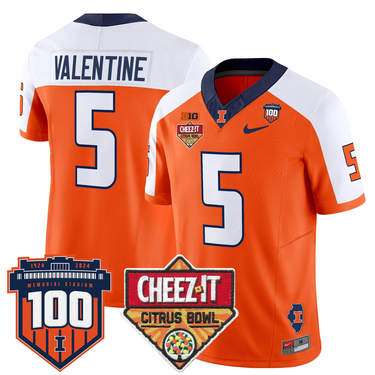 Men's Illinois Fighting Illini 2025 Cheez-It Citrus Bowl Patch Vapor Limited Jersey - All Stitched - image 14