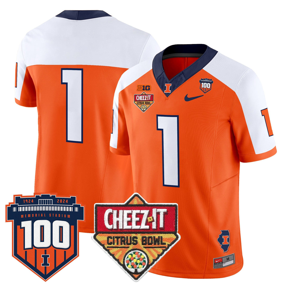 Men's Illinois Fighting Illini 2025 Cheez-It Citrus Bowl Patch Vapor Limited Jersey - All Stitched - image 16