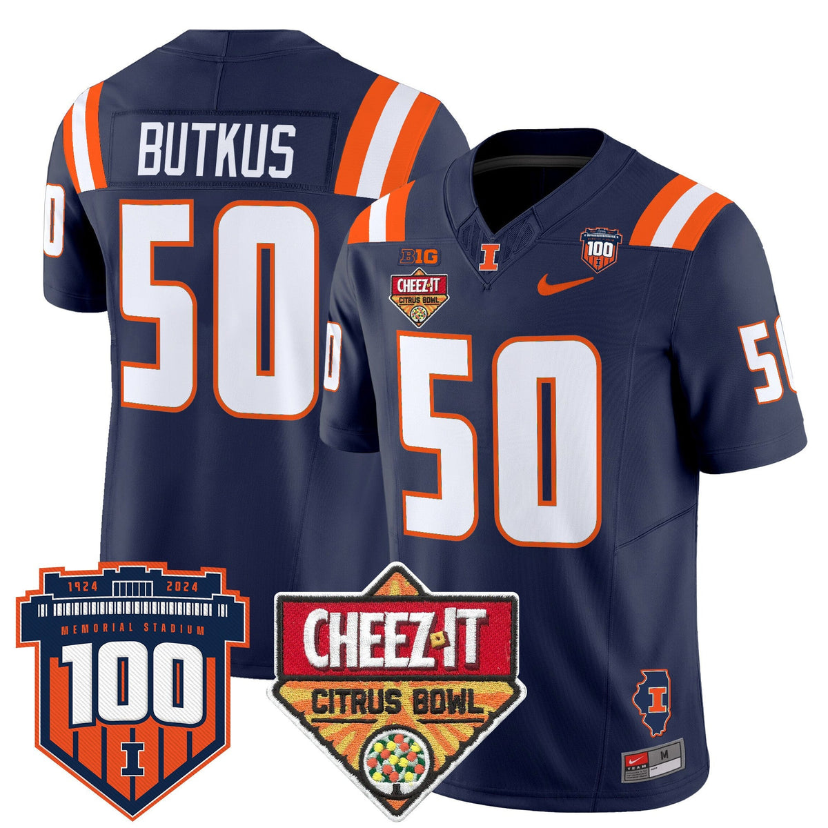 Men's Illinois Fighting Illini 2025 Cheez-It Citrus Bowl Patch Vapor Limited Jersey - All Stitched - image 20