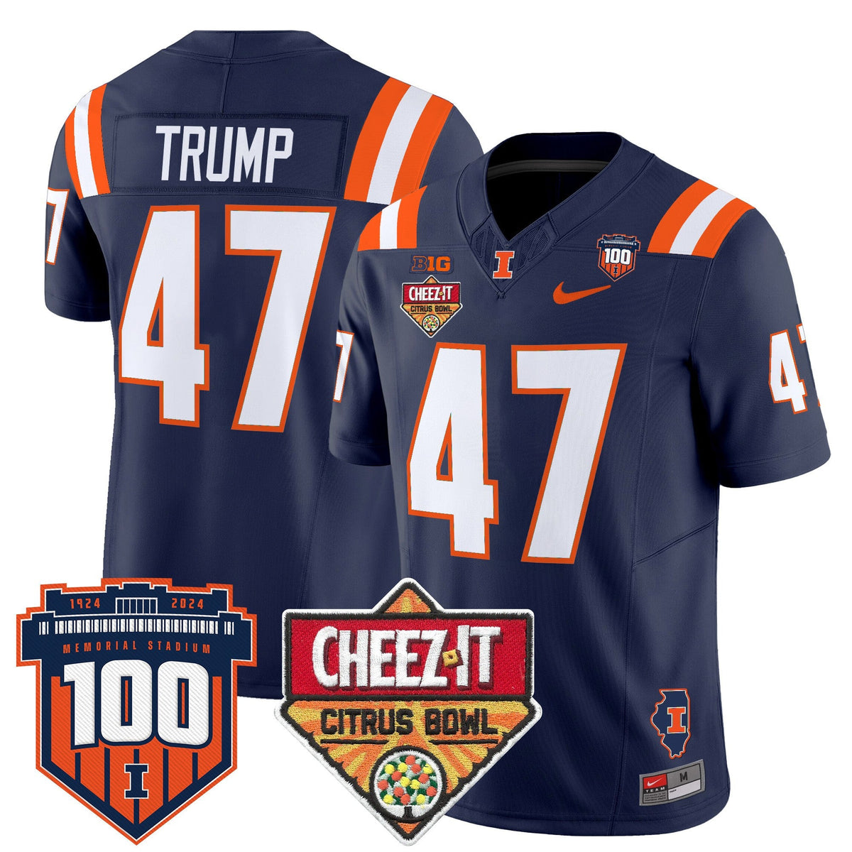 Men's Illinois Fighting Illini 2025 Cheez-It Citrus Bowl Patch Vapor Limited Jersey - All Stitched - image 23