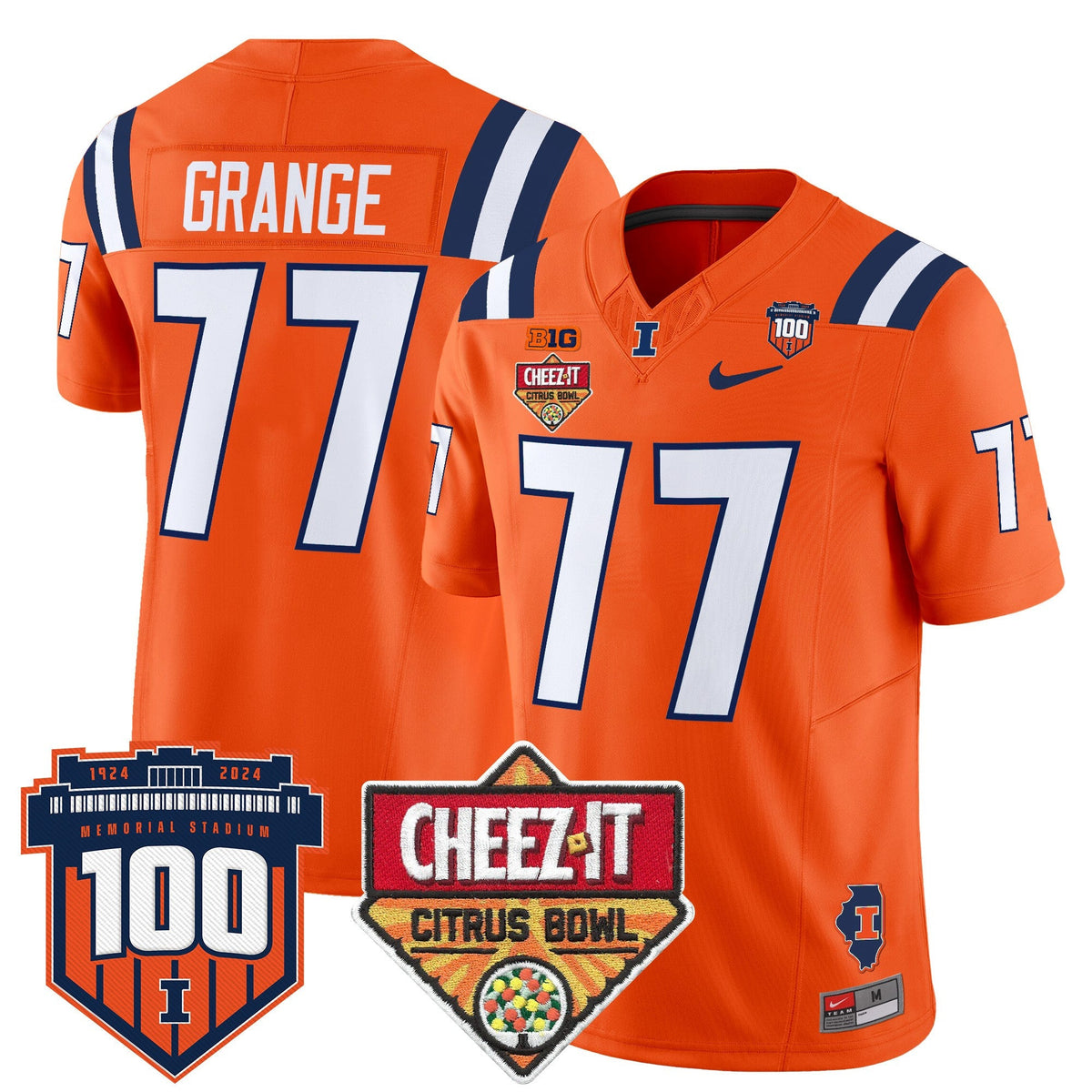 Men's Illinois Fighting Illini 2025 Cheez-It Citrus Bowl Patch Vapor Limited Jersey - All Stitched - image 29