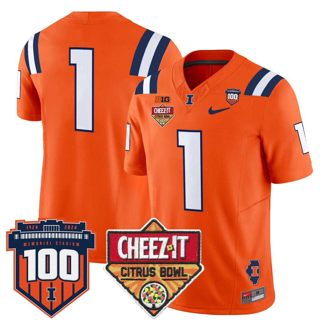 Men's Illinois Fighting Illini 2025 Cheez-It Citrus Bowl Patch Vapor Limited Jersey - All Stitched - image 32