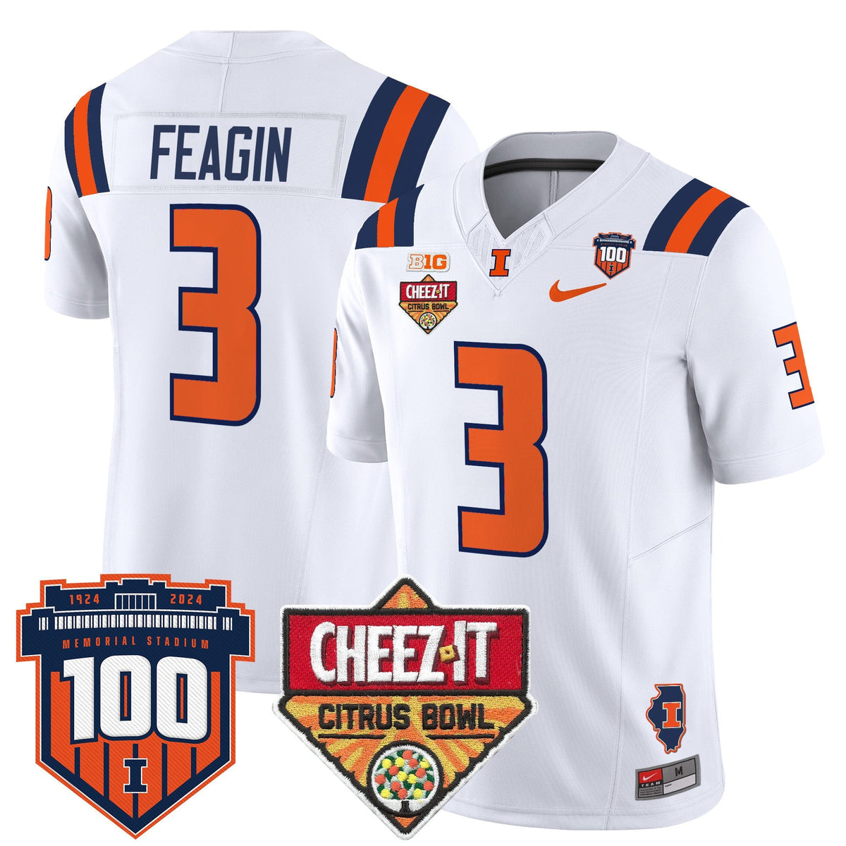 Men's Illinois Fighting Illini 2025 Cheez-It Citrus Bowl Patch Vapor Limited Jersey - All Stitched - image 34