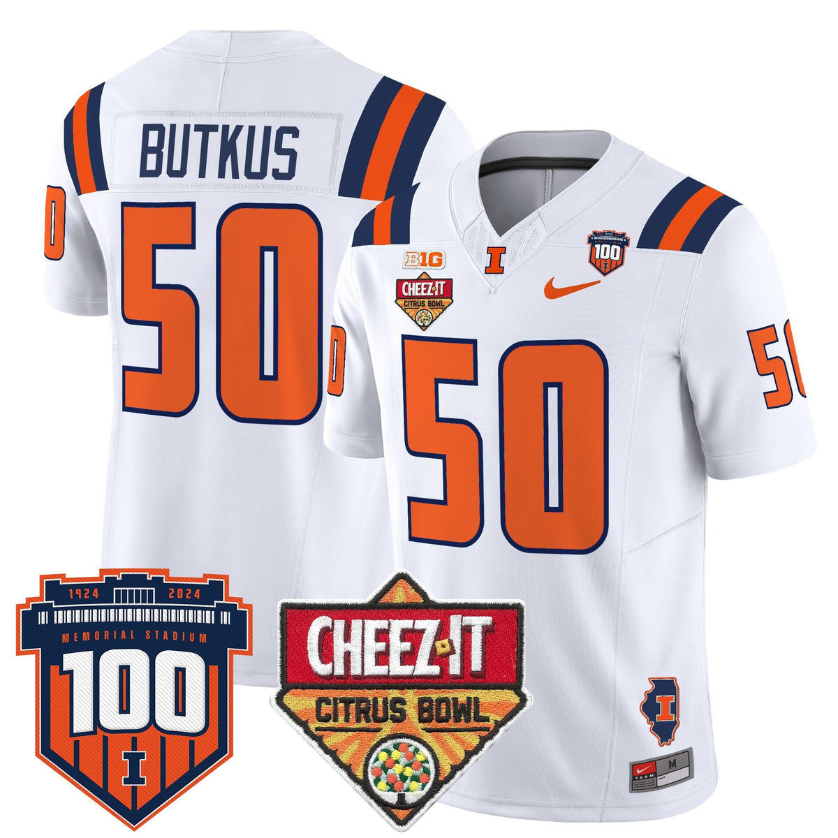 Men's Illinois Fighting Illini 2025 Cheez-It Citrus Bowl Patch Vapor Limited Jersey - All Stitched - image 36