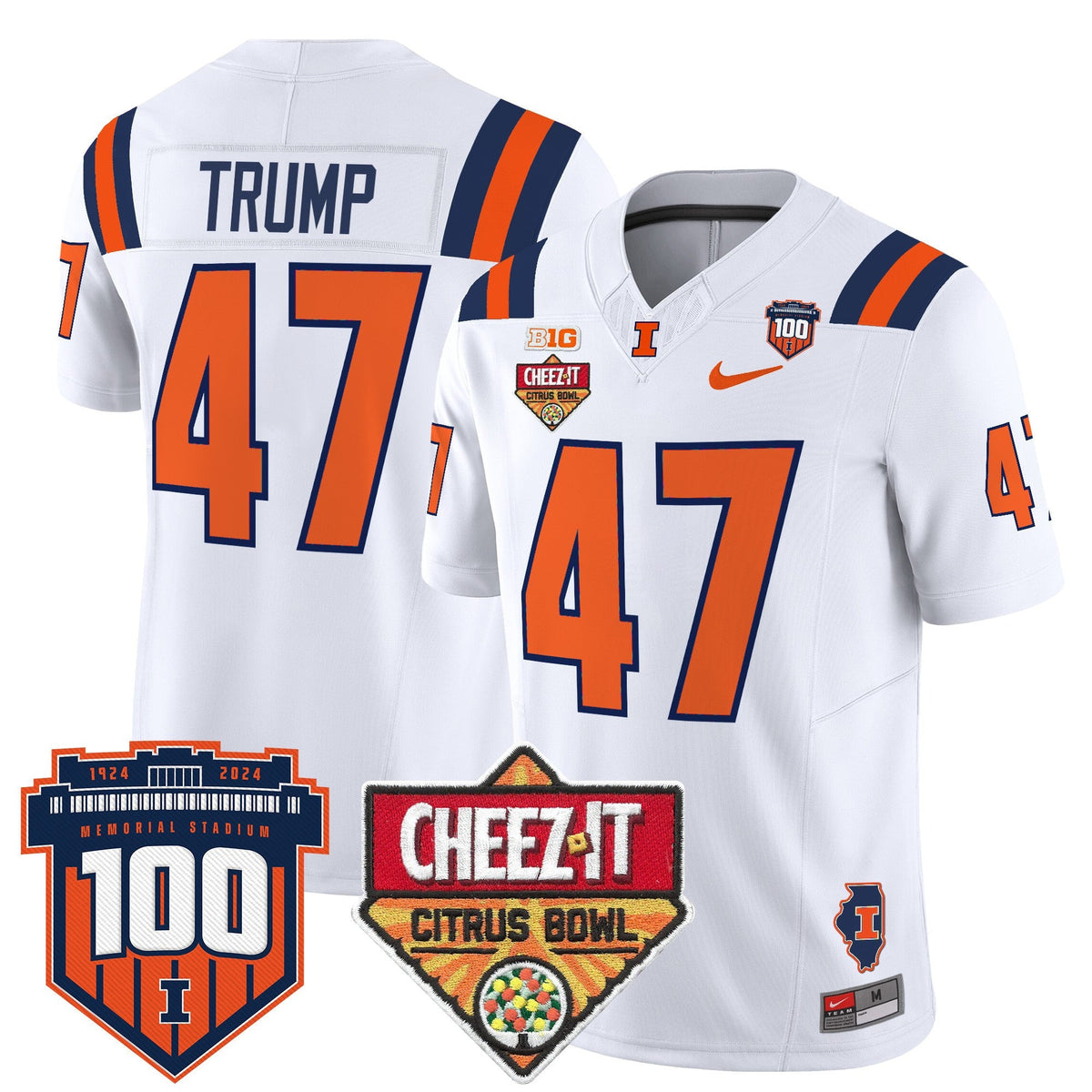 Men's Illinois Fighting Illini 2025 Cheez-It Citrus Bowl Patch Vapor Limited Jersey - All Stitched - image 39