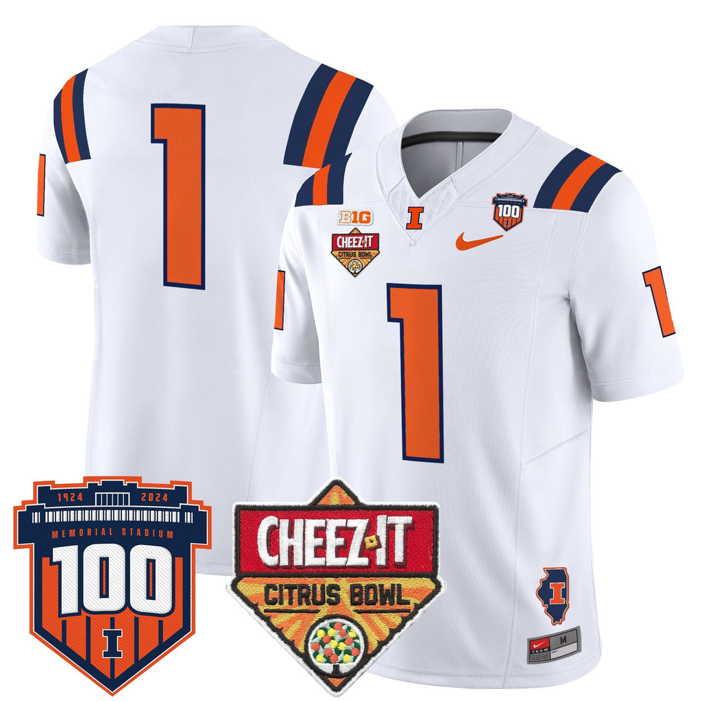 Men's Illinois Fighting Illini 2025 Cheez-It Citrus Bowl Patch Vapor Limited Jersey - All Stitched - image 40