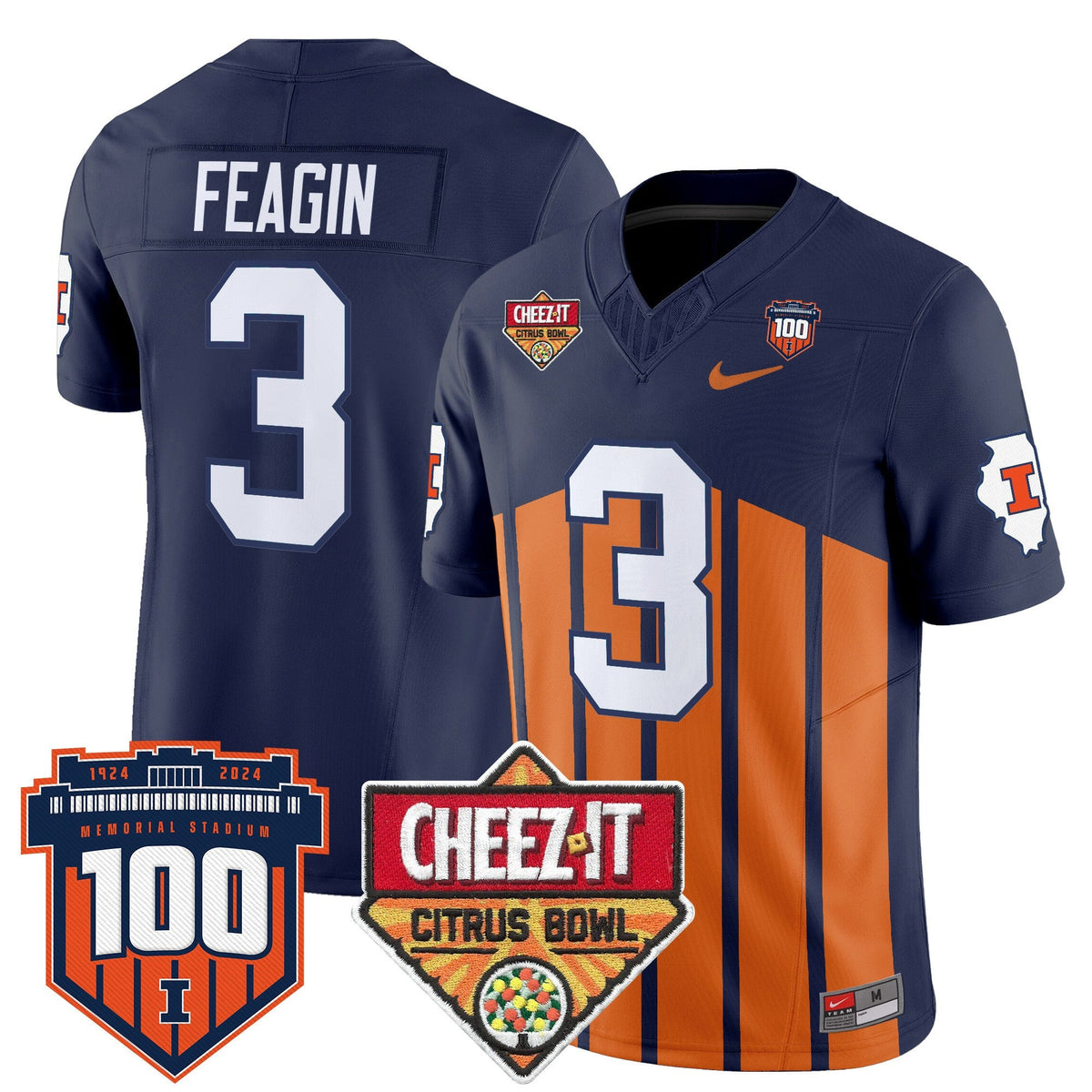 Men's Illinois Fighting Illini 2025 Cheez-It Citrus Bowl Patch Vapor Limited Jersey - All Stitched - image 42