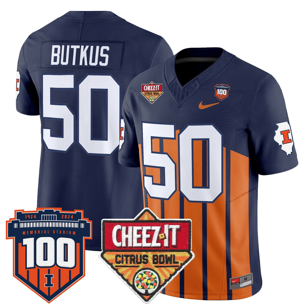 Men's Illinois Fighting Illini 2025 Cheez-It Citrus Bowl Patch Vapor Limited Jersey - All Stitched - image 44