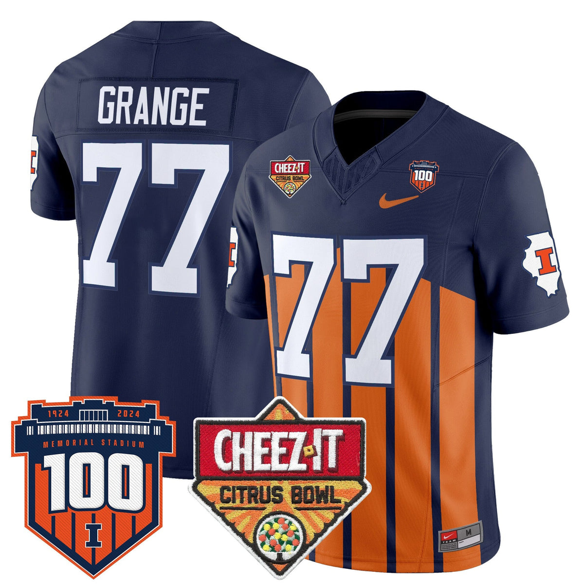 Men's Illinois Fighting Illini 2025 Cheez-It Citrus Bowl Patch Vapor Limited Jersey - All Stitched - image 45