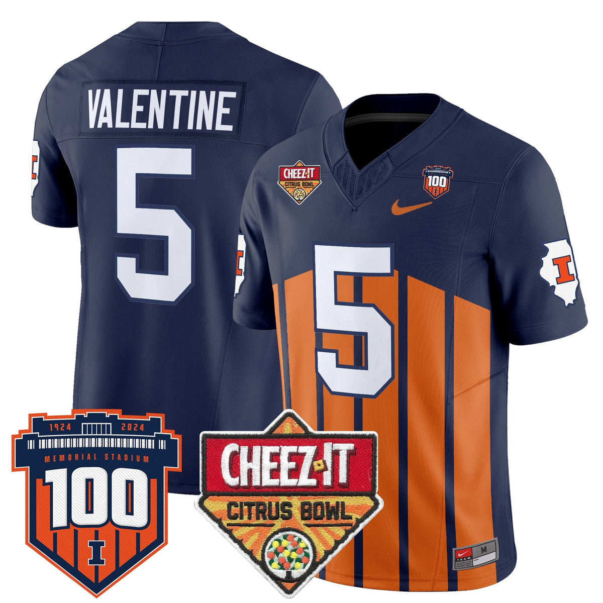 Men's Illinois Fighting Illini 2025 Cheez-It Citrus Bowl Patch Vapor Limited Jersey - All Stitched - image 46
