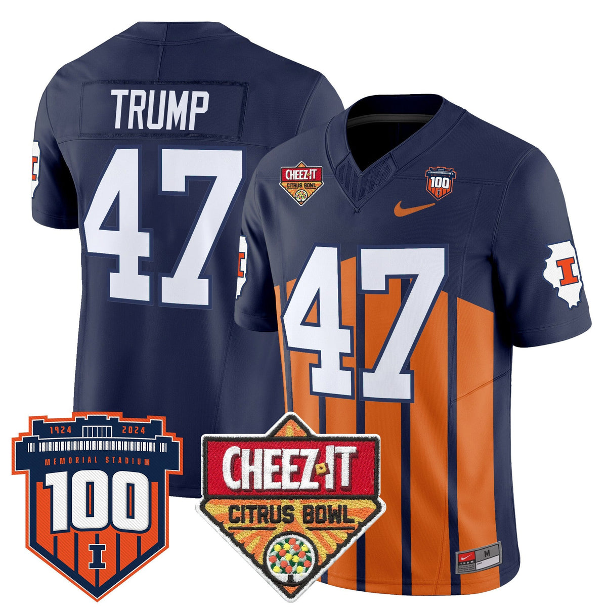 Men's Illinois Fighting Illini 2025 Cheez-It Citrus Bowl Patch Vapor Limited Jersey - All Stitched - image 47