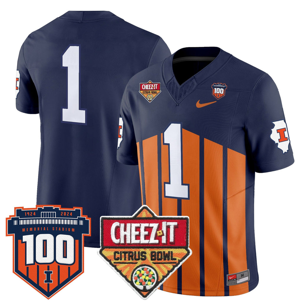 Men's Illinois Fighting Illini 2025 Cheez-It Citrus Bowl Patch Vapor Limited Jersey - All Stitched - image 48