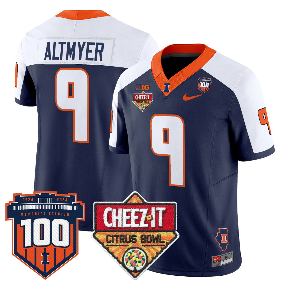 Men's Illinois Fighting Illini 2025 Cheez-It Citrus Bowl Patch Vapor Limited Jersey - All Stitched - image 1