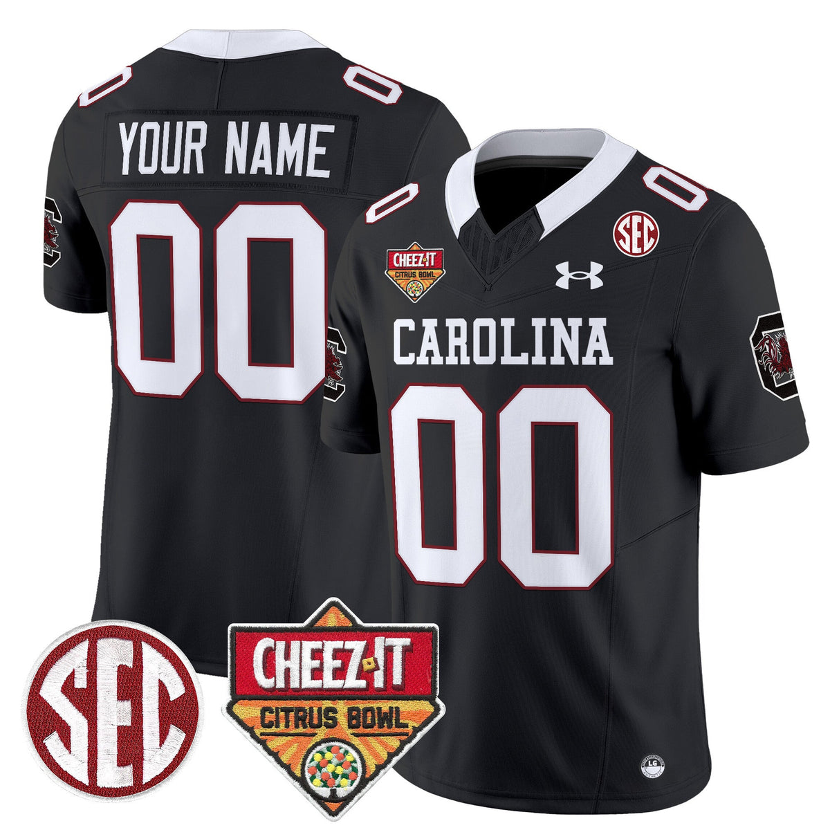 South Carolina Gamecocks 1980 Throwback Cheez-It Citrus Bowl Patch Vapor Limited Custom Jersey - All Stitched - image 2
