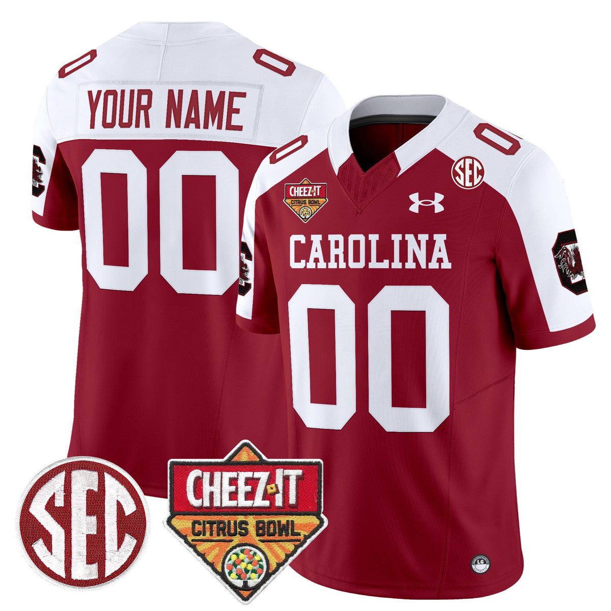 South Carolina Gamecocks 1980 Throwback Cheez-It Citrus Bowl Patch Vapor Limited Custom Jersey - All Stitched - image 4