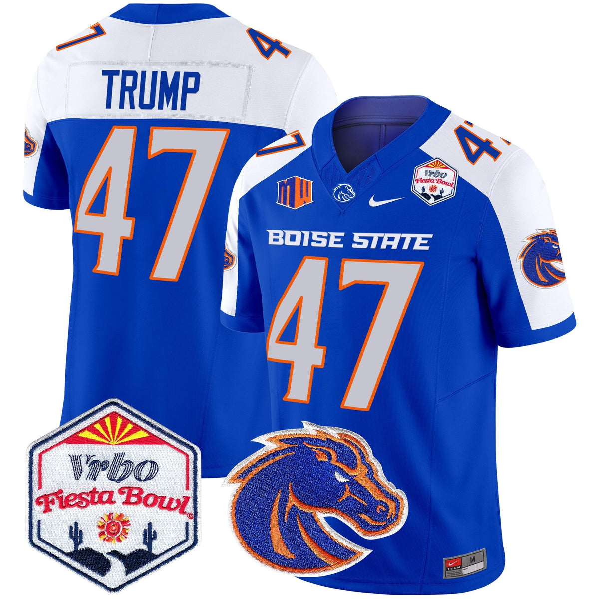 Men's Boise State Broncos 2025 The Fiesta Bowl Patch Vapor Limited Jersey - All Stitched - image 8
