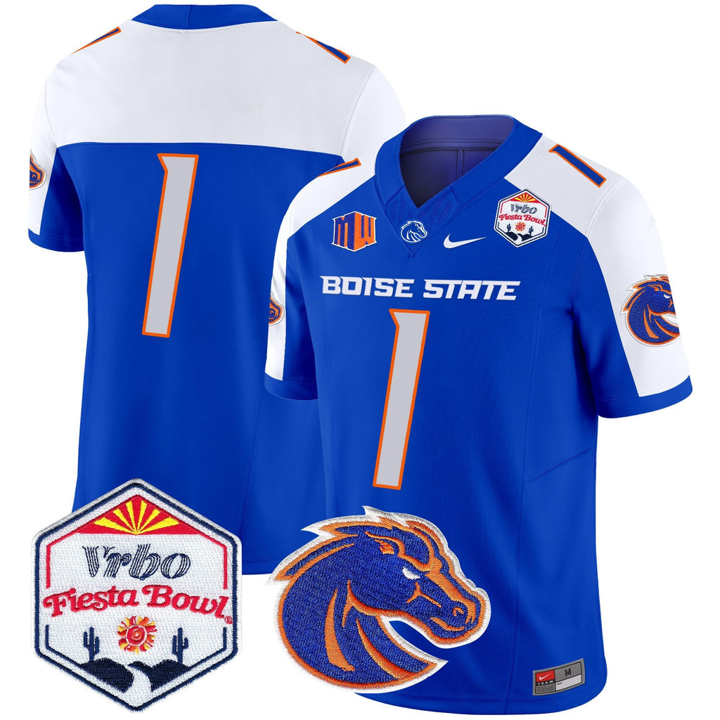 Men's Boise State Broncos 2025 The Fiesta Bowl Patch Vapor Limited Jersey - All Stitched - image 9