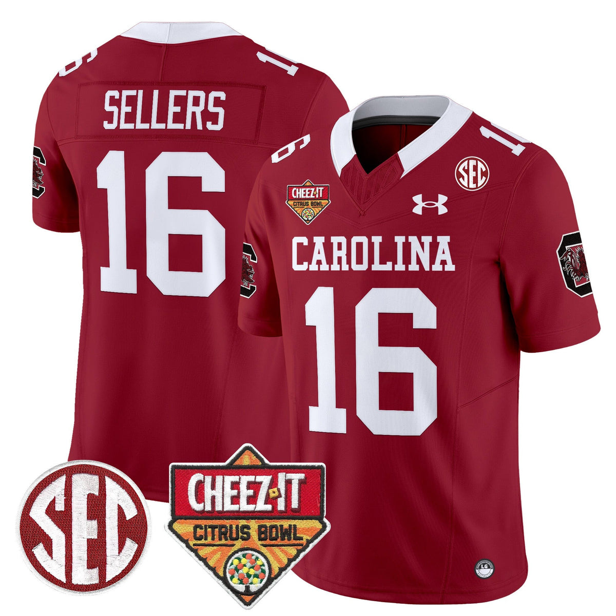 Men's South Carolina Gamecocks 1980 Throwback Cheez-It Citrus Bowl Patch Vapor Limited Jersey - All Stitched - image 2