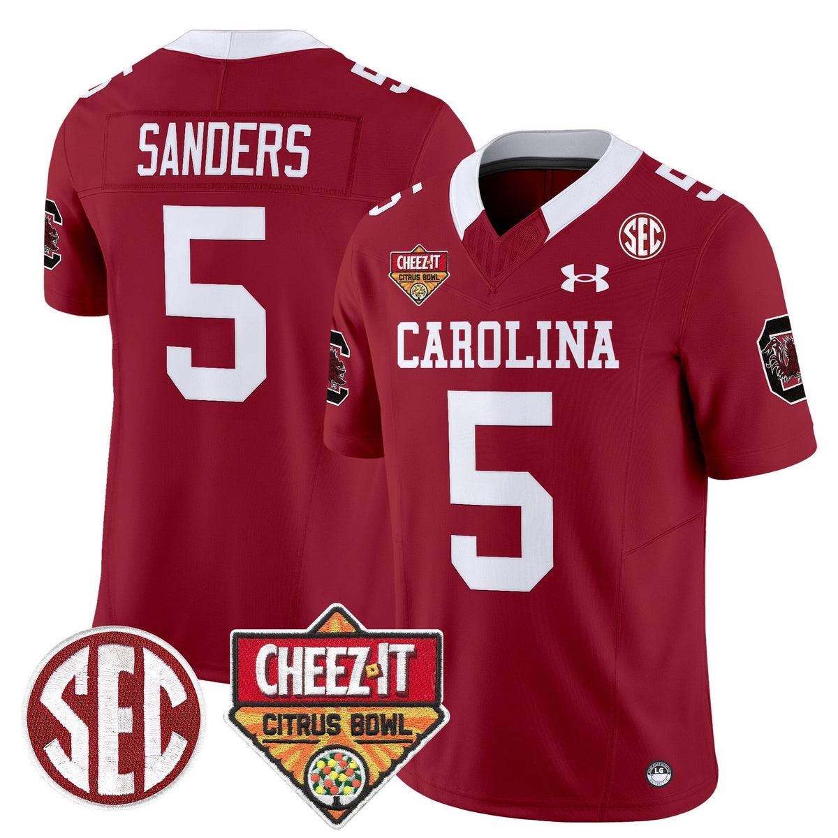 Men's South Carolina Gamecocks 1980 Throwback Cheez-It Citrus Bowl Patch Vapor Limited Jersey - All Stitched - image 3