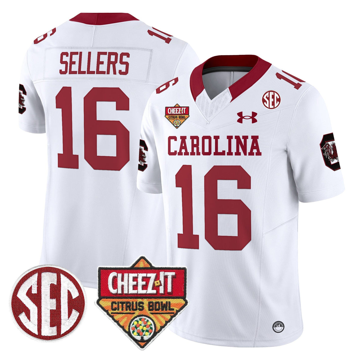Men's South Carolina Gamecocks 1980 Throwback Cheez-It Citrus Bowl Patch Vapor Limited Jersey - All Stitched - image 18