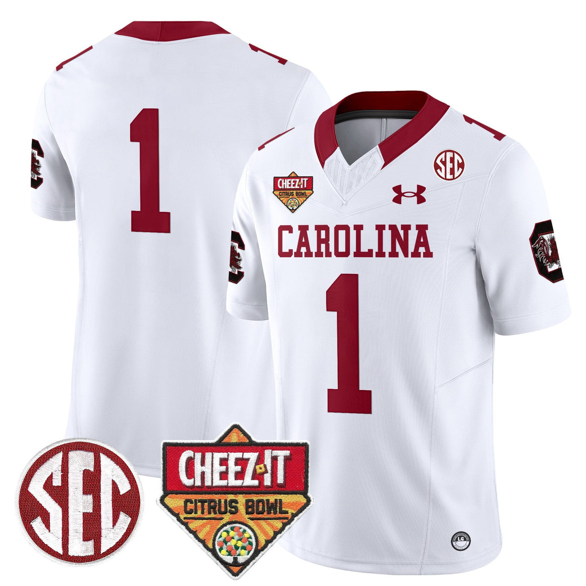 Men's South Carolina Gamecocks 1980 Throwback Cheez-It Citrus Bowl Patch Vapor Limited Jersey - All Stitched - image 24