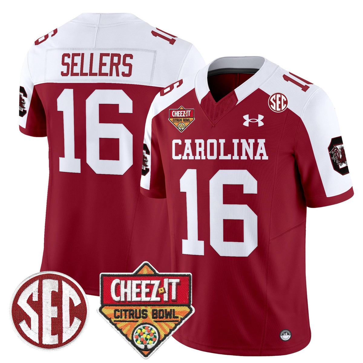 Men's South Carolina Gamecocks 1980 Throwback Cheez-It Citrus Bowl Patch Vapor Limited Jersey - All Stitched - image 26
