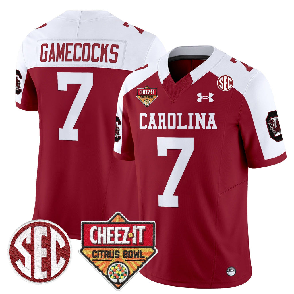 Men's South Carolina Gamecocks 1980 Throwback Cheez-It Citrus Bowl Patch Vapor Limited Jersey - All Stitched - image 30