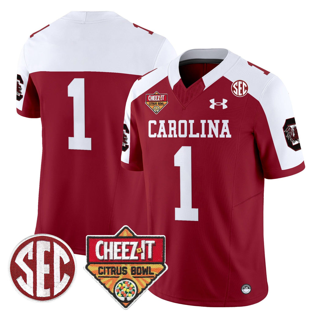 Men's South Carolina Gamecocks 1980 Throwback Cheez-It Citrus Bowl Patch Vapor Limited Jersey - All Stitched - image 32