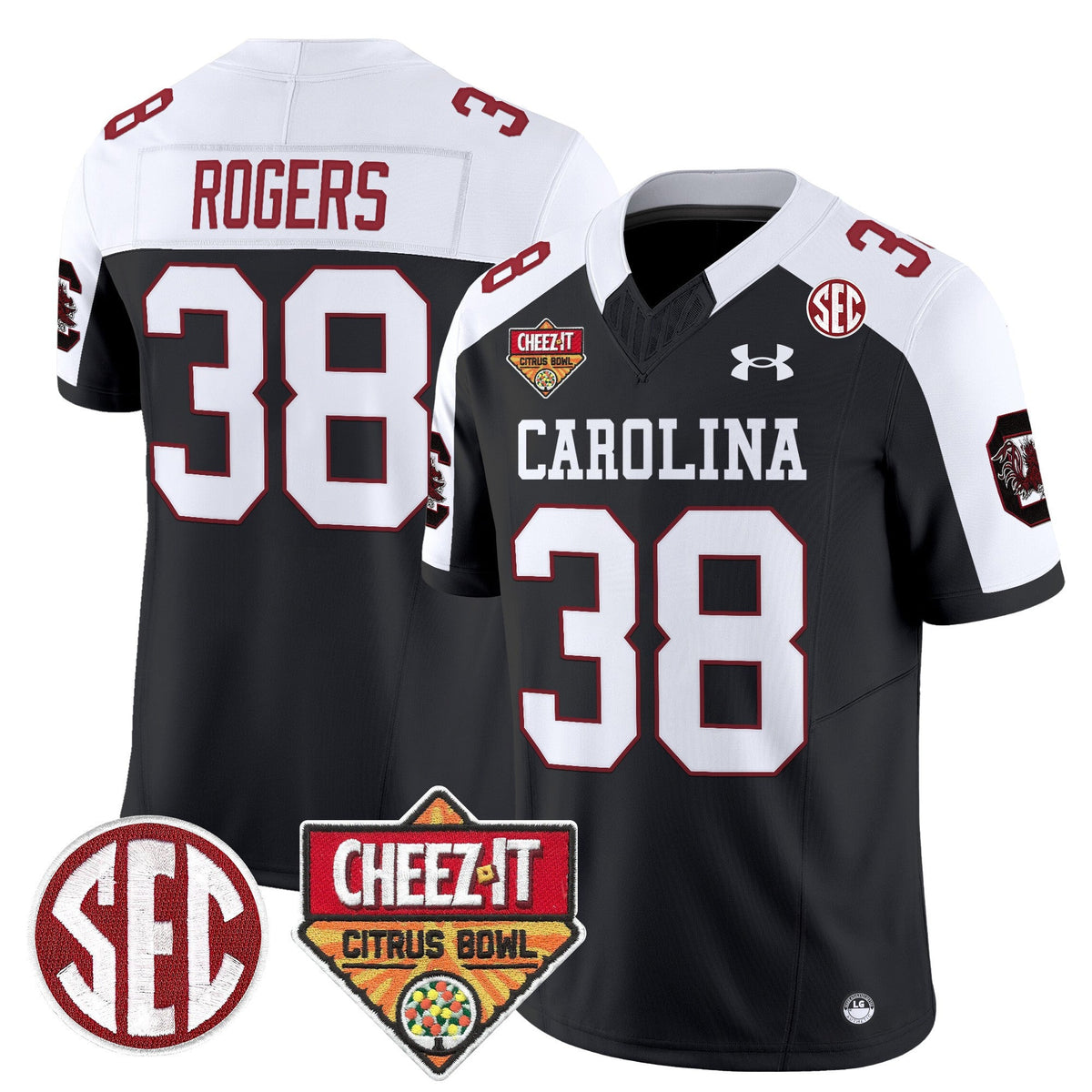 Men's South Carolina Gamecocks 1980 Throwback Cheez-It Citrus Bowl Patch Vapor Limited Jersey - All Stitched - image 33