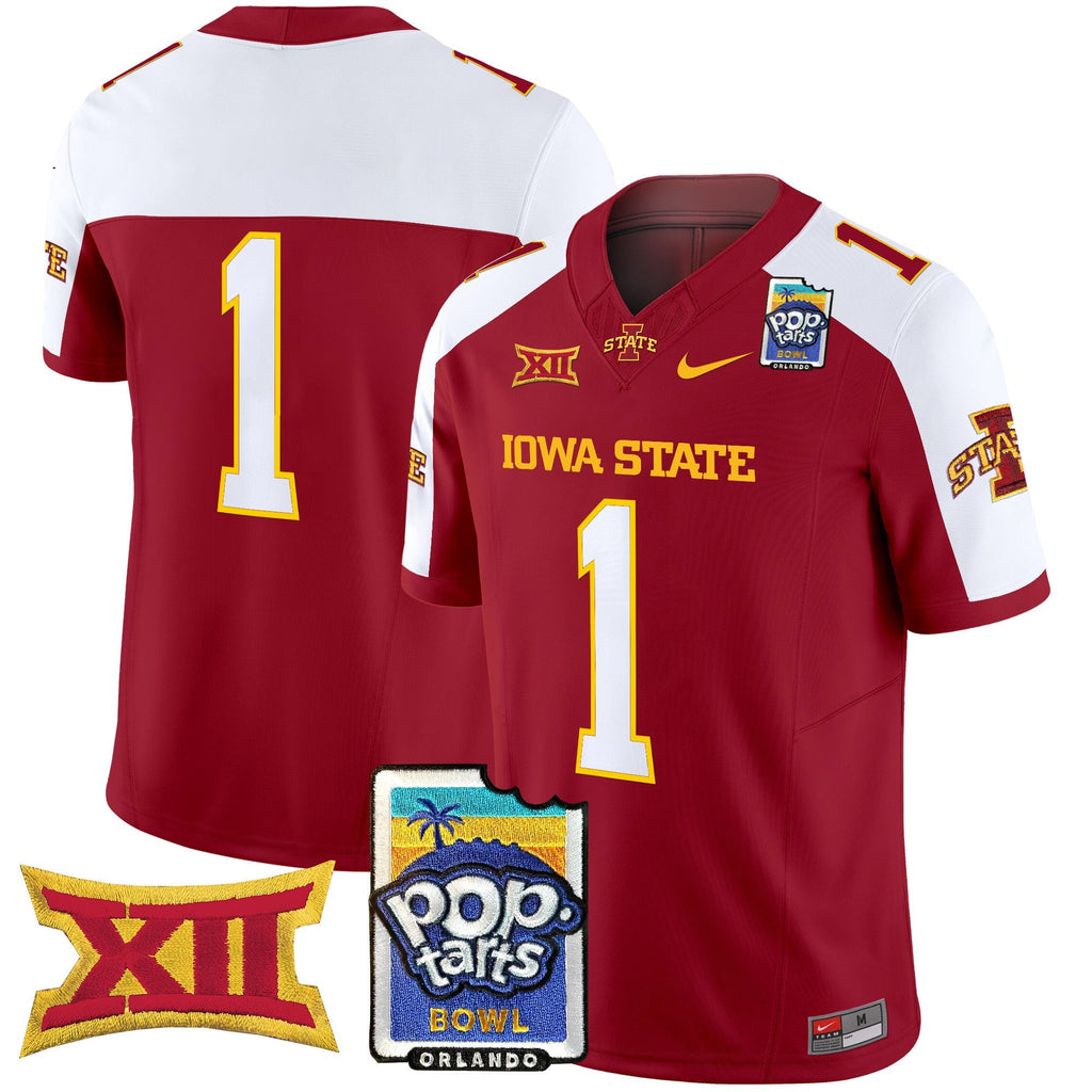 Men's Iowa State Cyclones 2025 PopTarts Bowl Patch Vapor Limited Jersey - All Stitched - image 8