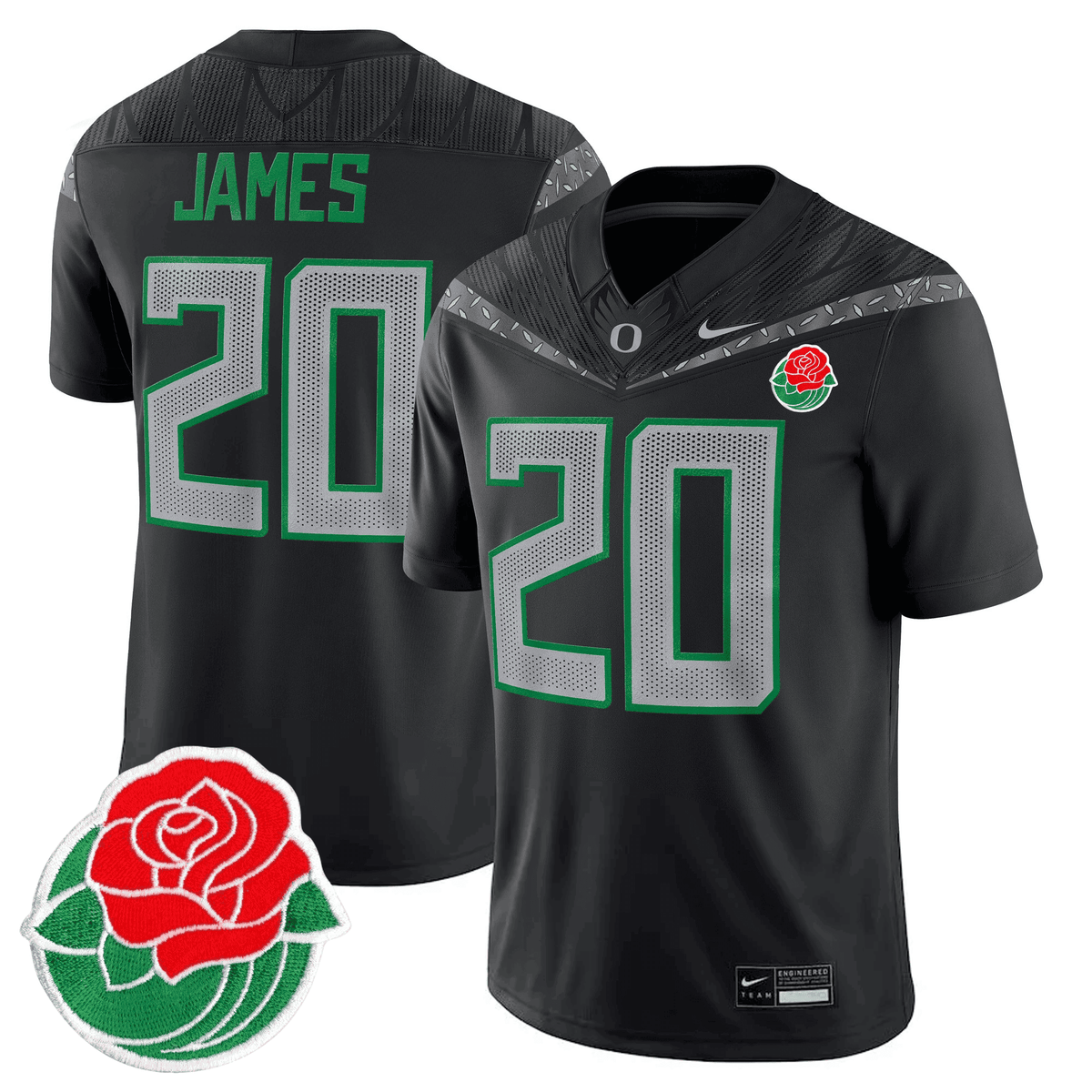 Men's Oregon Ducks Rose Bowl Patch Vapor Limited Jersey - All Stitched - image 3
