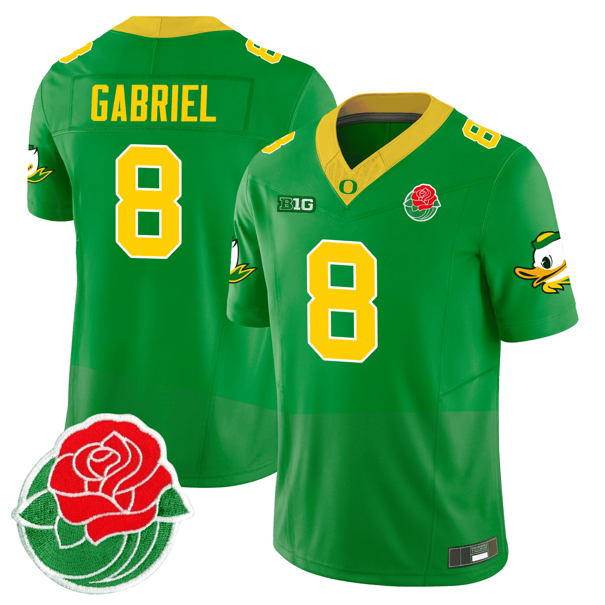 Men's Oregon Ducks Rose Bowl Patch Vapor Limited Jersey - All Stitched - image 5