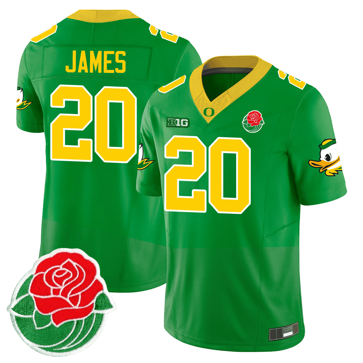Men's Oregon Ducks Rose Bowl Patch Vapor Limited Jersey - All Stitched - image 7
