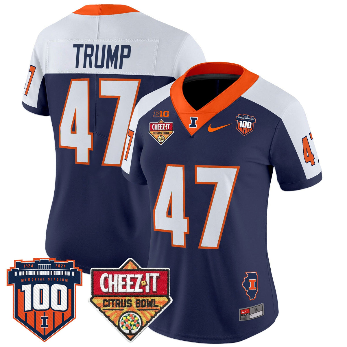 Women's Illinois Fighting Illini 2025 Cheez-It Citrus Bowl Patch Vapor Limited Jersey - All Stitched - image 7