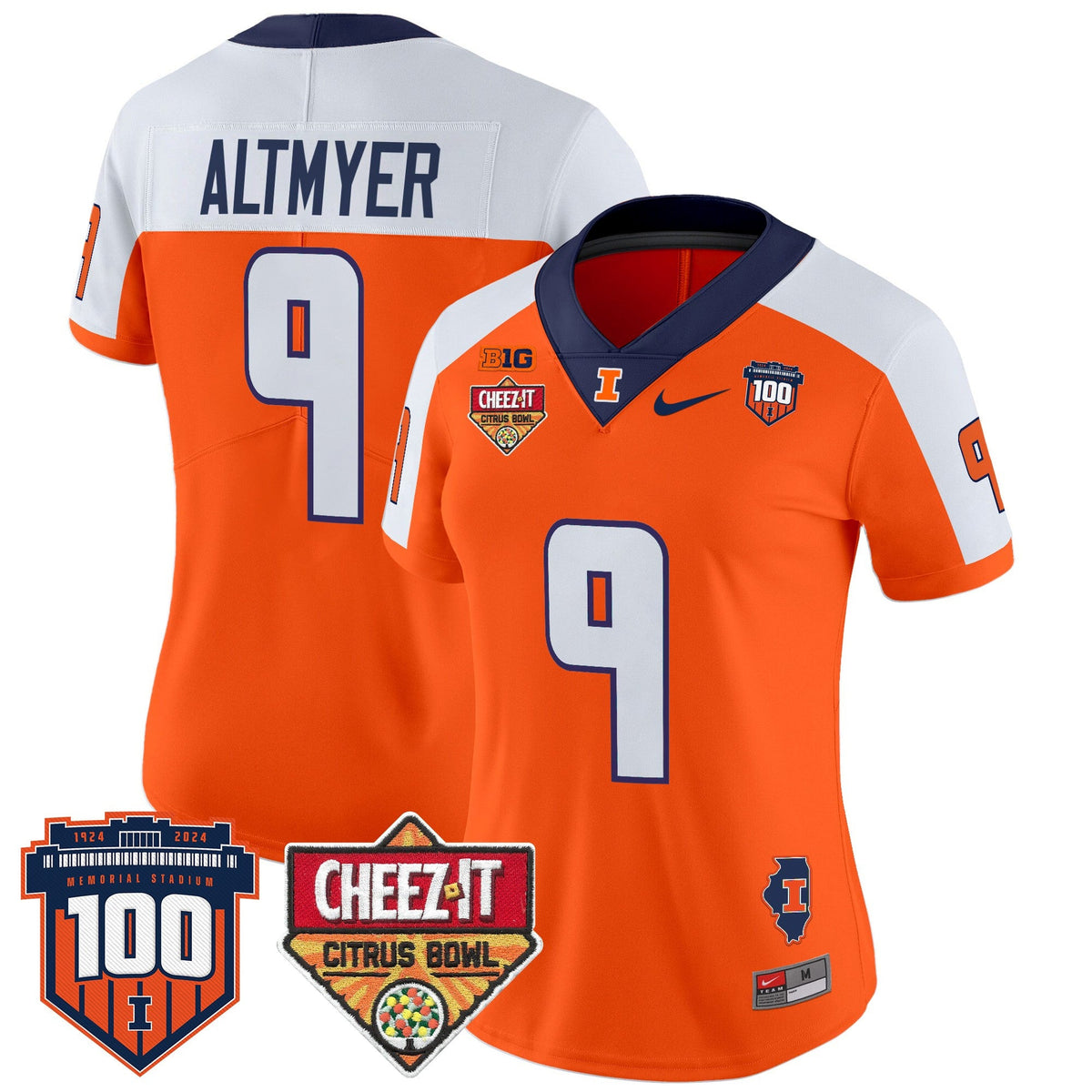 Women's Illinois Fighting Illini 2025 Cheez-It Citrus Bowl Patch Vapor Limited Jersey - All Stitched - image 9
