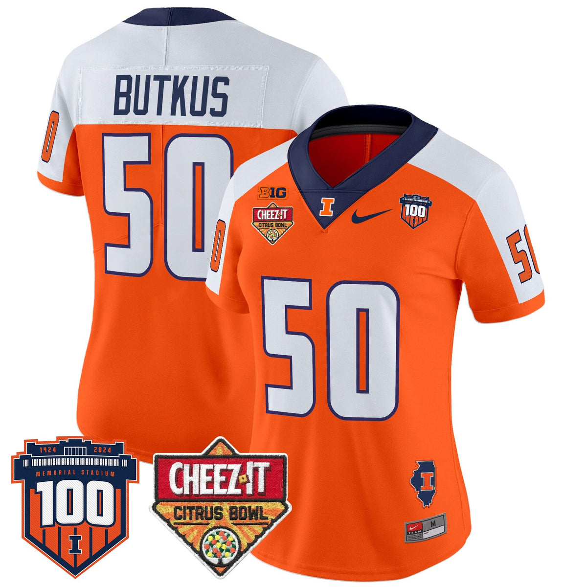 Women's Illinois Fighting Illini 2025 Cheez-It Citrus Bowl Patch Vapor Limited Jersey - All Stitched - image 12
