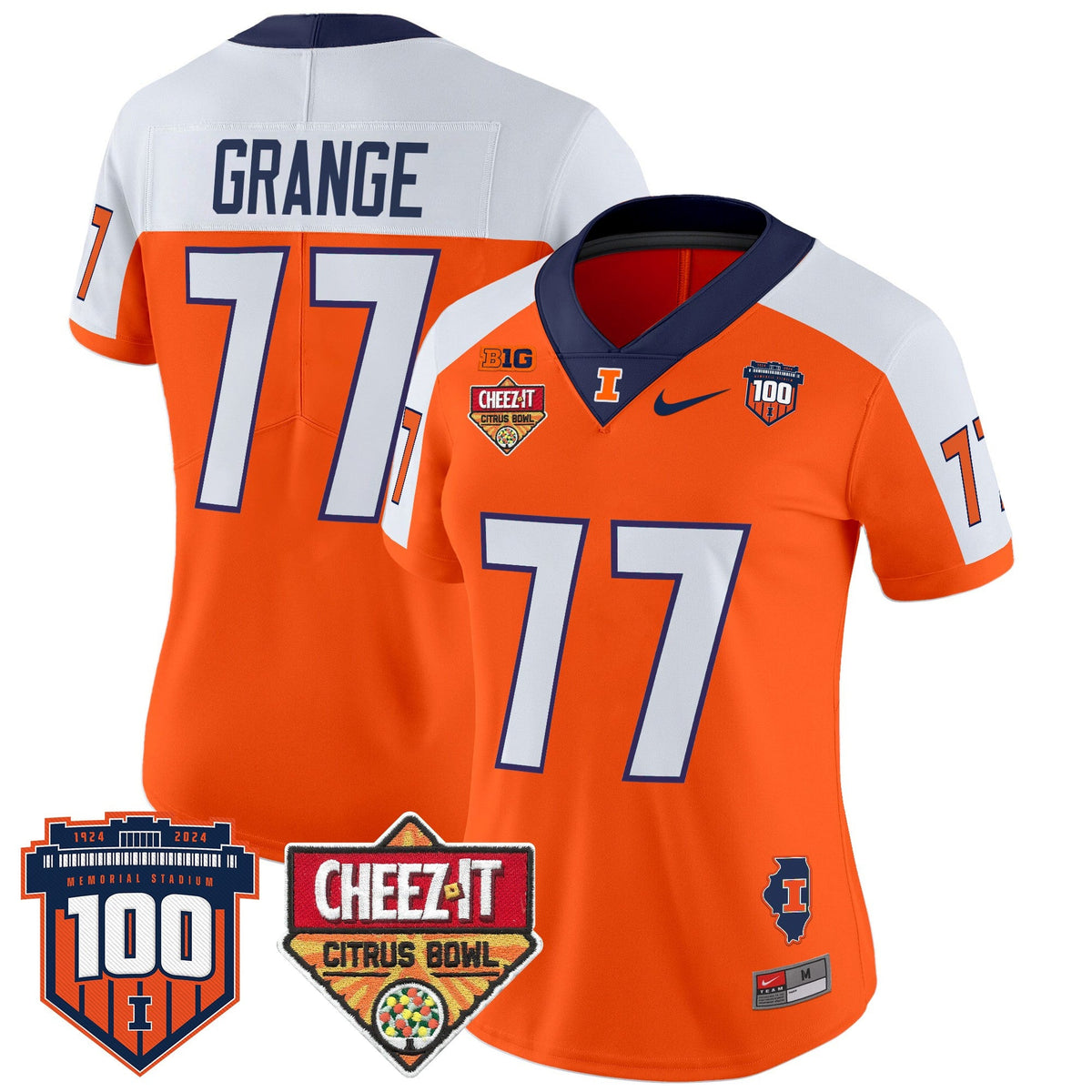 Women's Illinois Fighting Illini 2025 Cheez-It Citrus Bowl Patch Vapor Limited Jersey - All Stitched - image 13