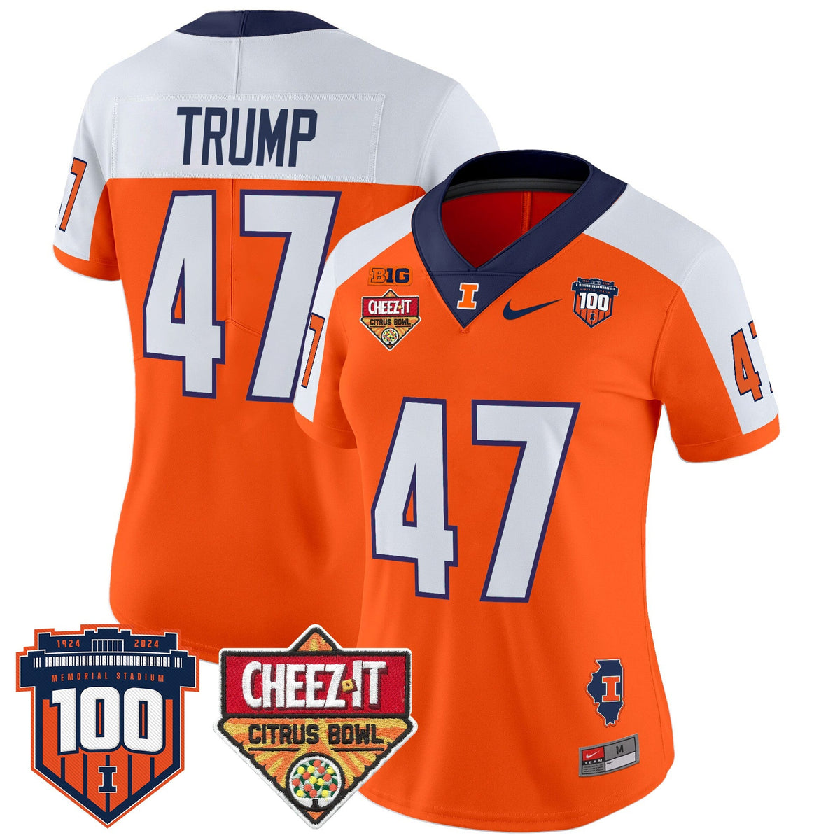 Women's Illinois Fighting Illini 2025 Cheez-It Citrus Bowl Patch Vapor Limited Jersey - All Stitched - image 15