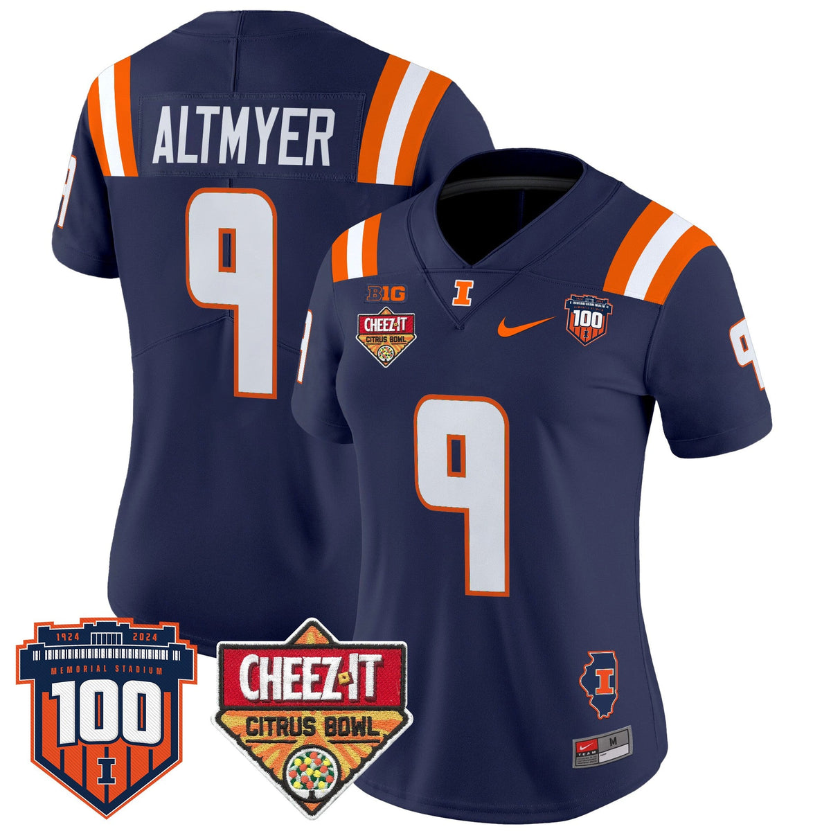 Women's Illinois Fighting Illini 2025 Cheez-It Citrus Bowl Patch Vapor Limited Jersey - All Stitched - image 17