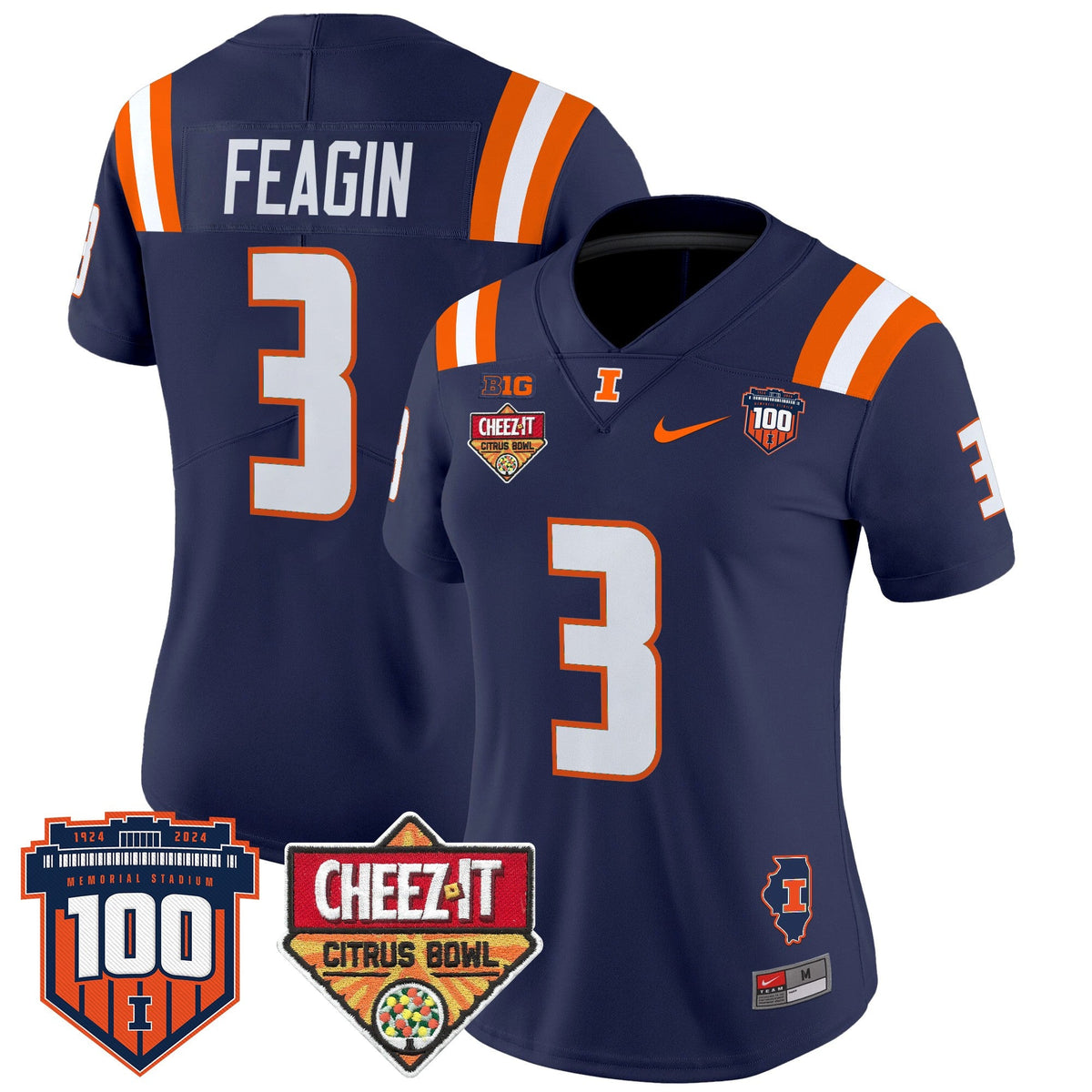 Women's Illinois Fighting Illini 2025 Cheez-It Citrus Bowl Patch Vapor Limited Jersey - All Stitched - image 18