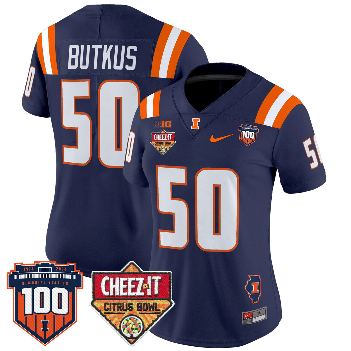 Women's Illinois Fighting Illini 2025 Cheez-It Citrus Bowl Patch Vapor Limited Jersey - All Stitched - image 20