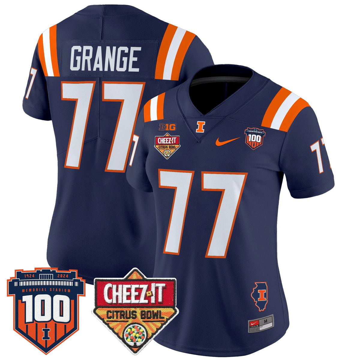 Women's Illinois Fighting Illini 2025 Cheez-It Citrus Bowl Patch Vapor Limited Jersey - All Stitched - image 21